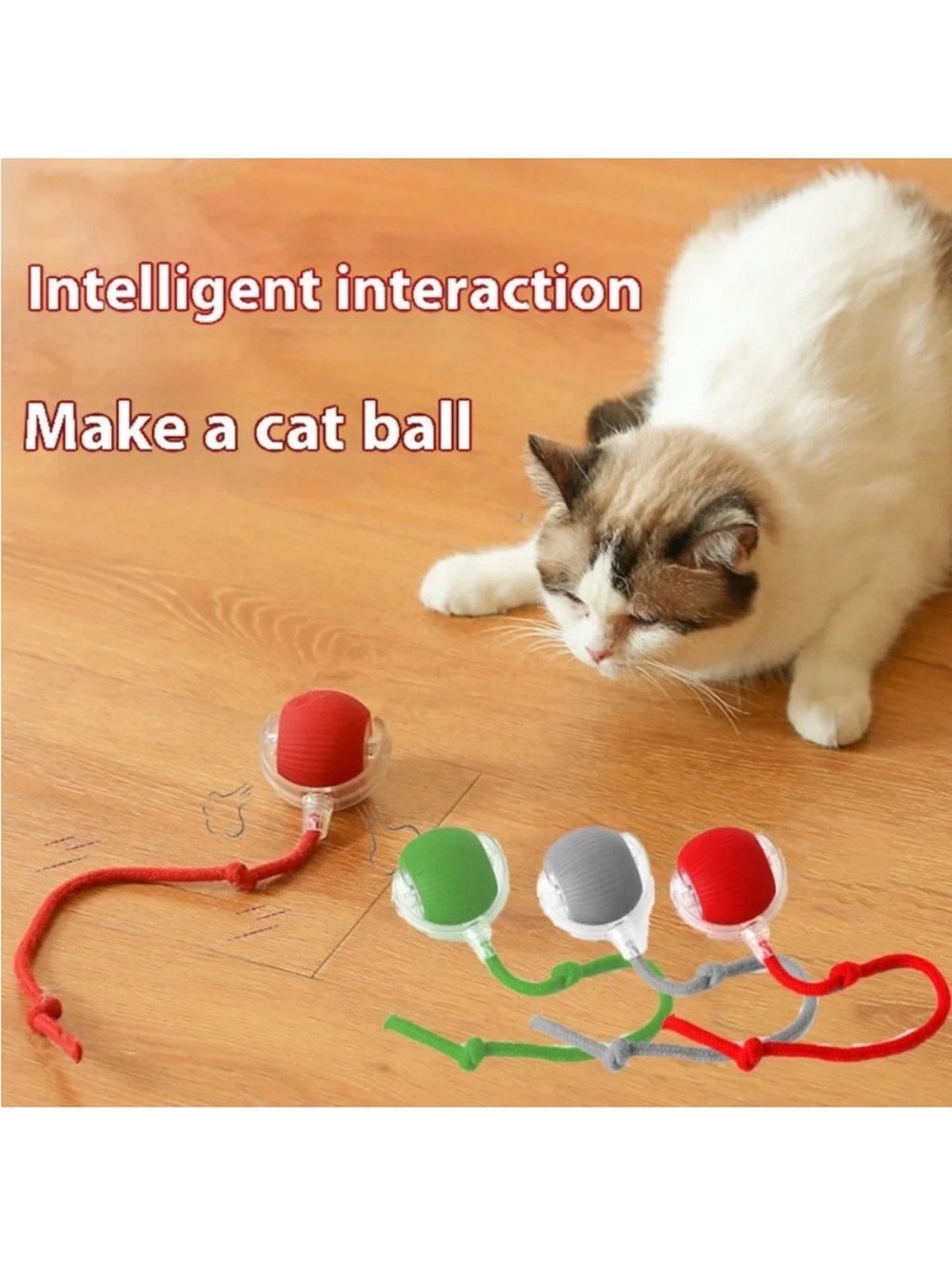 Interactive Cat Toy Ball with Rope